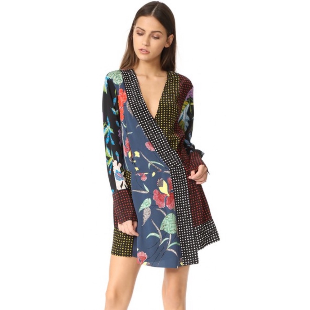 Diane Von Furstenberg Silk Floral Dress - Small